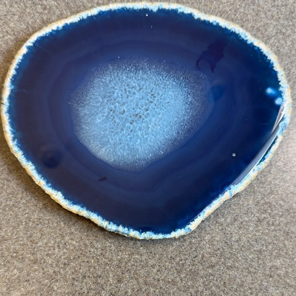 Anna Blue Agate Cheeseboard with Matching Spreader
